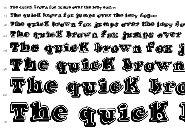 Ode 2 Paste Up font waterfall